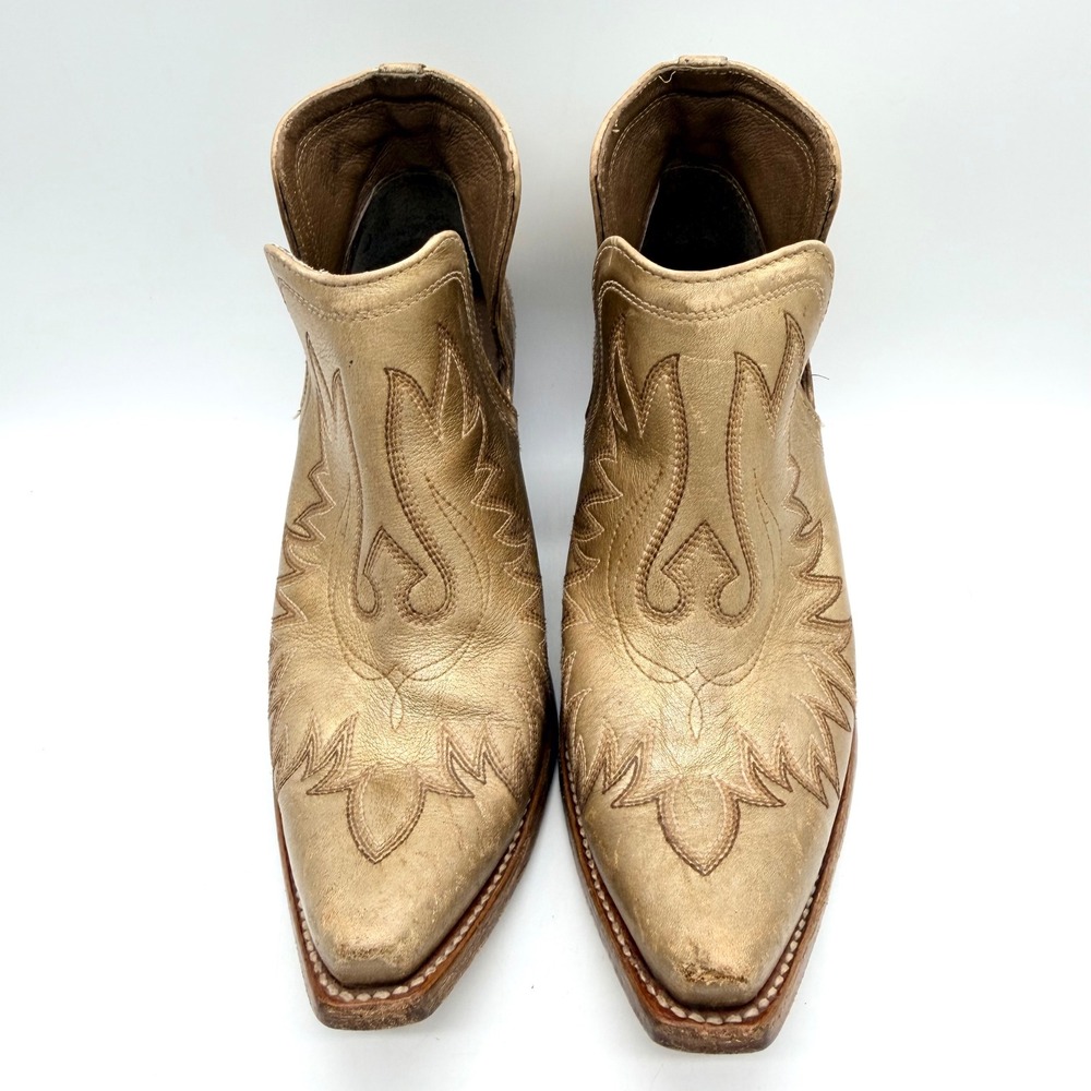ARIAT Dixon Western Ankle Bootie In Distressed Gold Size 8.5 Coastal Cowgirl - Picture 5 of 13